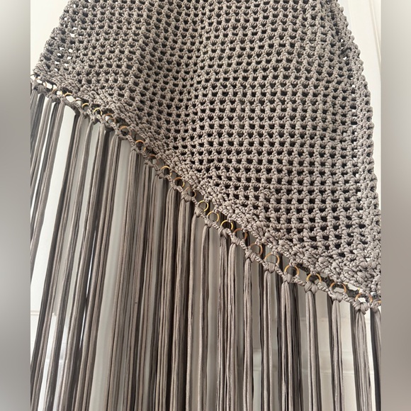 Beach Bunny Sadie Gray Cover up Dress with gold rings One Size S M - Picture 5 of 9